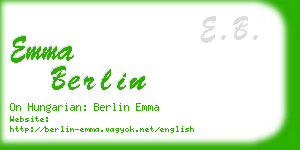 emma berlin business card